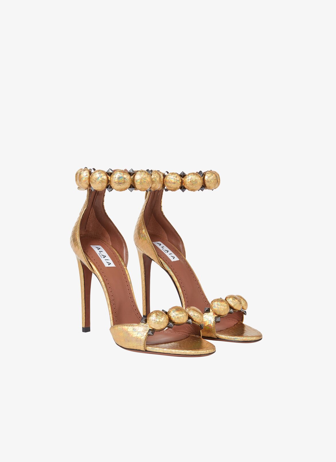 LA BOMBE SANDALS IN ELAPHE ALAÏA GOLD LA BOMBE SANDALS IN ELAPHE